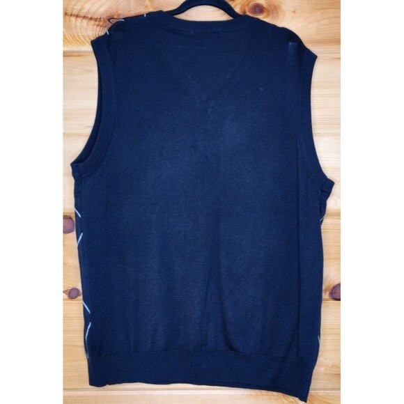 Chereskin Mens Size XXL Sweater Vest Dusty Red Gray Black Argyle 100% Acrylic - Picture 12 of 16